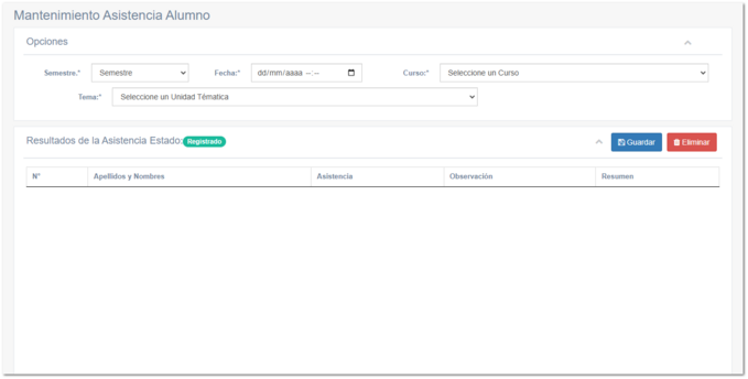 5.9.5. Asistencia del Alumno