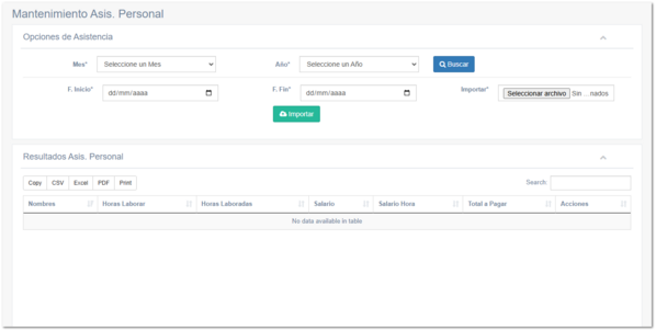 5.9.4. Asistencia del Personal