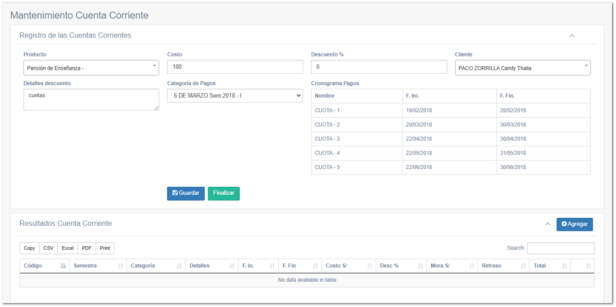 4.2.3. Cuenta Corriente