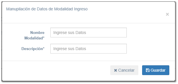 5.4.1. Modalidad de Ingreso