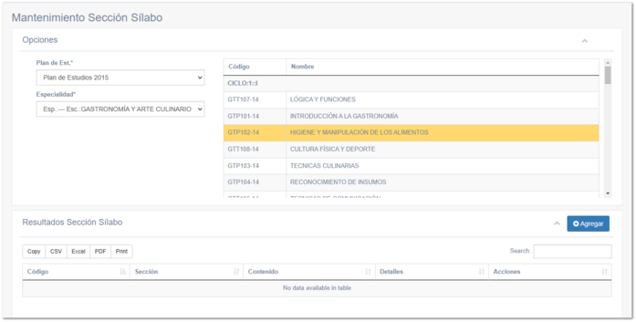5.8.2. Seccion del Silabo